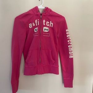 Abercrombie and Fitch hot pink fill zip up